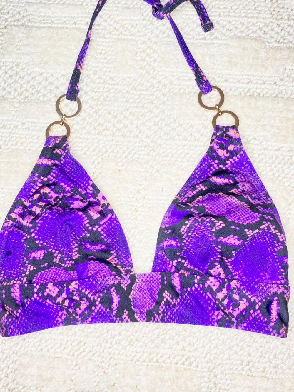 New Look Purple Snake Print Bikini Set – Size XS